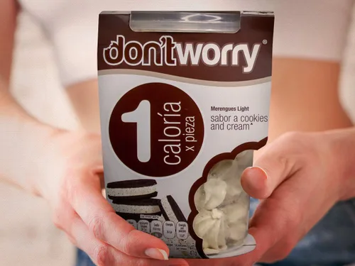 Miniatura 3 de Don't Worry Galletas de merengue aptas para dieta cetogénica, galletas y crema, paquete de 2, solo 1 calorías por pieza, dulces saludables