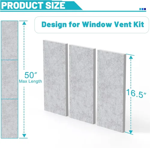 Miniatura 2 de Paneles de espuma aislante de doble capa para aire acondicionado portátil, kit de ventilación de ventana, kit de ventana de ventilación de secadora