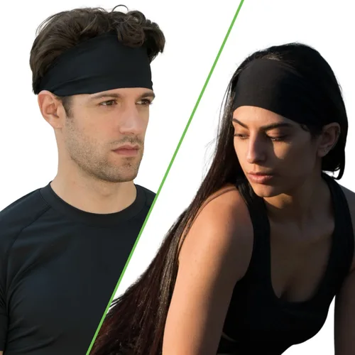 Miniatura 5 de Diademas para hombres y mujeres Banda deportiva para hombre y diadema deportiva que absorbe la humedad, bandas de sudor para correr, entrenamiento