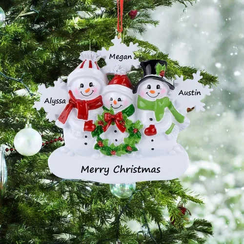 Miniatura 2 de Adornos de Navidad personalizados con diseño de muñeco de nieve, decoración de árbol de Navidad, regalos de reunión familiar para nietos, abuelos