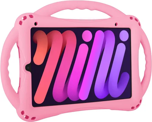 Miniatura 11 de TopEsct Funda infantil para iPad mini 7 (A17 Pro) 2024/iPad Mini6 2021, funda de silicona a prueba de golpes con soporte de asa para iPad mini