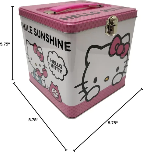Miniatura 3 de The Tin Box Company Lata de almacenamiento XL con asa, Hello Kitty