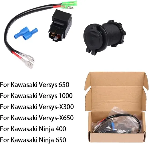 Miniatura 3 de Cargador USB dual para motocicleta con relé, cargador de batería compatible con Versys650 Versys1000 Ninja400 Ninja650 Versys 650 1000 X300 X650