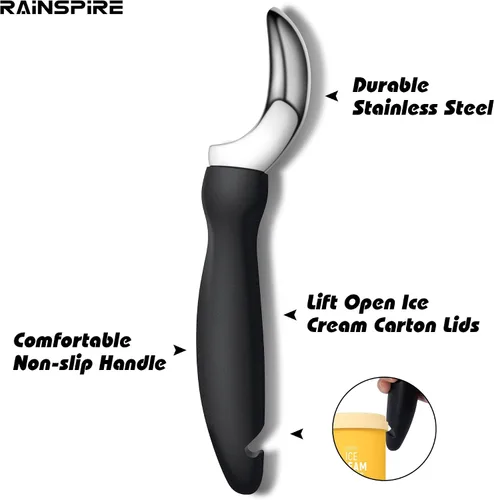 Miniatura 3 de Rainspire Cuchara de helado de acero inoxidable con mango cómodo, cuchara para helado resistente, pala para helado, ideal para cucharas de helado