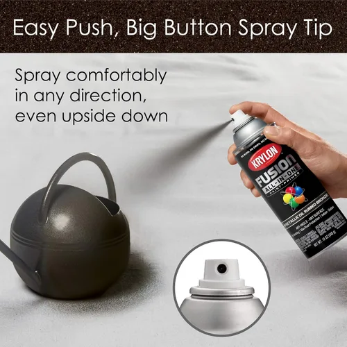 Miniatura 412 de Krylon Fusion - Pintura en aerosol adhesiva todo en uno para uso en interiores y exteriores, 12 onzas, aluminio
