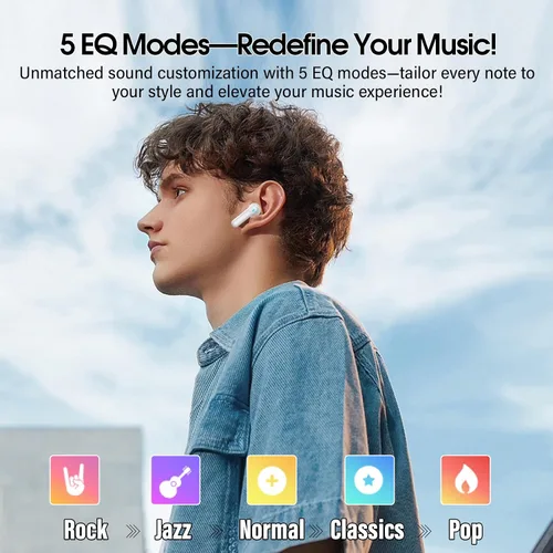 Miniatura 2 de Auriculares inalámbricos, auriculares Bluetooth 5.4 con pantalla táctil multifunción y 5 modos de ecualización, auriculares de 48H con graves