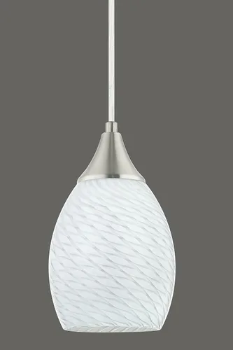 Glassland Lámpara colgante, 1 luz de iluminación de cocina en níquel cepillado con vidrio blanco, certificación ETL