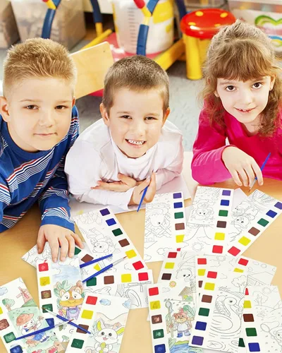 Miniatura 6 de Vileafy 20 marcadores de acuarela de animales para niños, kit de manualidades de acuarela sin desorden con 20 pinceles, recuerdos de fiesta