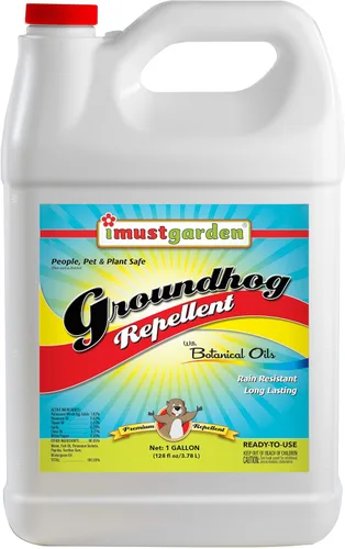 I Must Garden Groundhog/Woodchuck Repelente Recambio de 1 galón listo para usar: Spray totalmente natural para jardines, plantas y céspedes, aroma