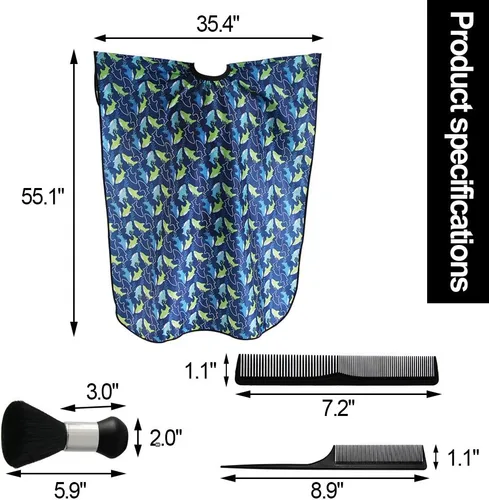 Miniatura 2 de Professional Barber Cape,Polyester Hair Cutting Salon Cape,Water and Stain Resistant Apron