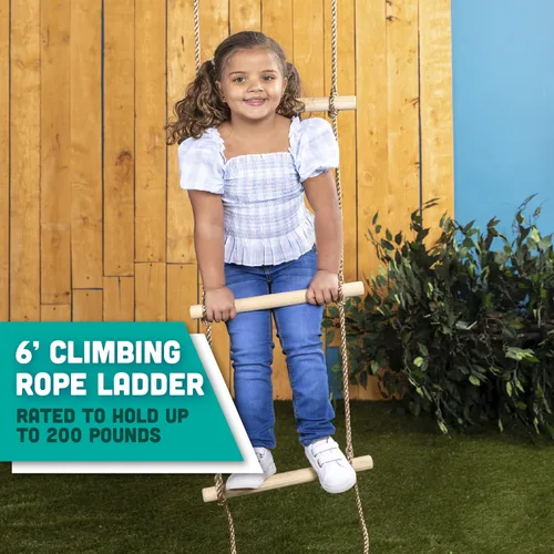 Miniatura 2 de 6 pies Escalada de cuerda para niños, accesorios para columpio