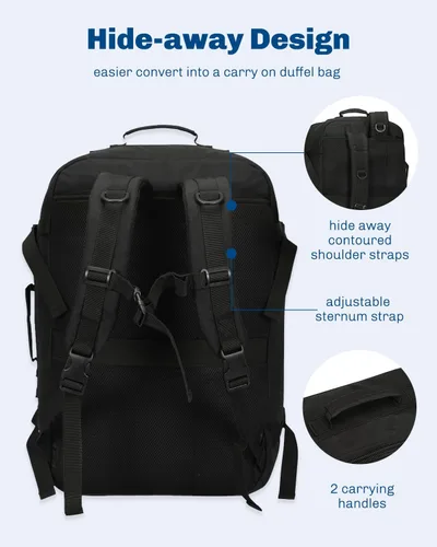 Miniatura 7 de Hynes Eagle Mochila de mano de 38 L, mochila de viaje grande para mujeres, aprobada para vuelos, bolsa de fin de semana, mochila para laptop