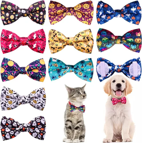 Miniatura 8 de PET SHOW Paquete de 10 corbatines de cumpleaños para perros pequeños, accesorios de collar deslizante para cachorros, gatos, mascotas, corbatines