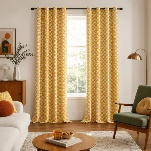 Miniatura 2 de VOGOL - Cortinas Boho, cortinas de ventana con aislamiento térmico y ojales para dormitorio y sala de estar, juego de 2 paneles, 52 x 63 pulgadas