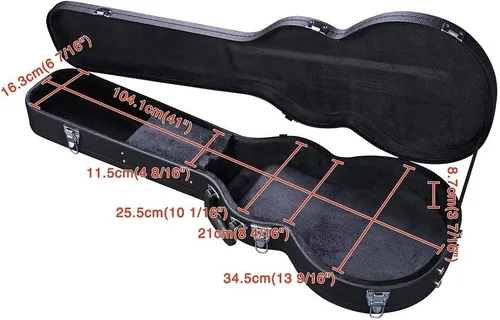 Miniatura 5 de ZeHuoGe Electric Guitar Case For Les Paul Electric Guitar Hard-Shell Case With Lock PU Wood Molded Handle US Delivery (For LP Guitar)