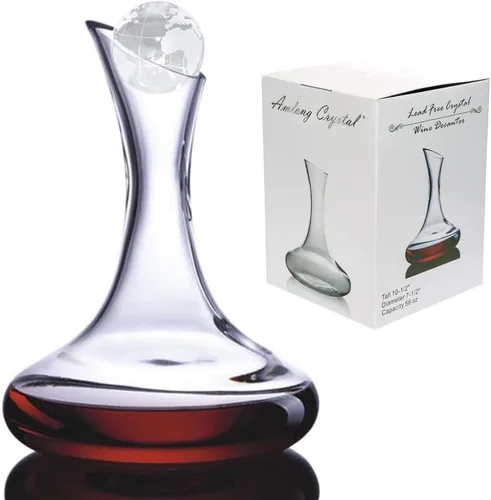 Miniatura 6 de Amlong Crystal Decantador de vino grande sin plomo, jarra de vino tinto, regalo de vino, accesorios de vino de 58 onzas (57.5 fl oz), con tapón