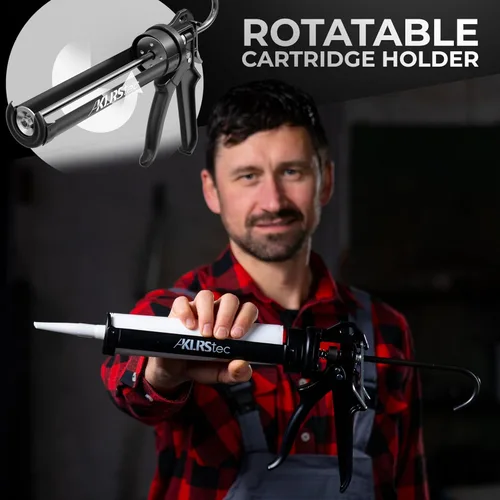 Miniatura 6 de KLRStec Pistola de calafateo profesional [relación de empuje 25:1] Pistola de calafateo resistente para todos los cartuchos estándar de 10 onzas