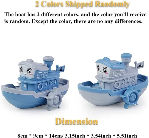 Miniatura 7 de Juguete de baño de barco de vapor de cuerda para bañera, juguete de bañera de vapor, juguete de agua, mecánica, barco, piscina, juguete