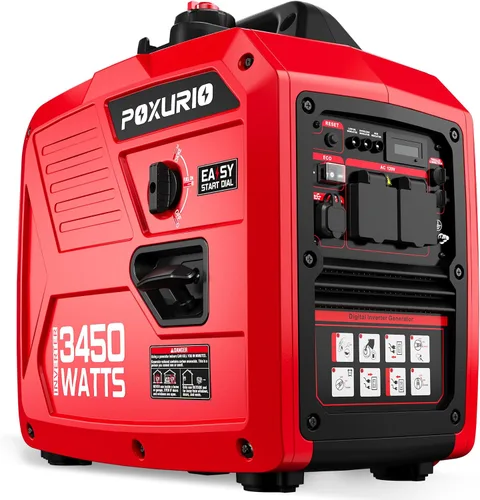 Miniatura 11 de Generador inversor de combustible dual de 2450 vatios para uso doméstico, tanque de combustible grande de 1.6 galones hasta 8.3 horas de uso