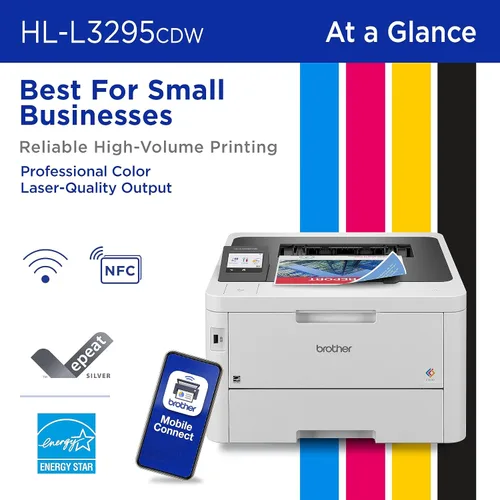 Miniatura 2 de Brother HL-L3295CDW Impresora Digital Compacta Inalámbrica a Color con Salida de Calidad Láser, Dúplex, NFC, Móvil y Ethernet Incluye Prueba