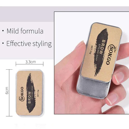 Miniatura 3 de Jabón para cejas, Jabón para peinar cejas 3D, Gel transparente para cejas con cera natural y duradera para cejas
