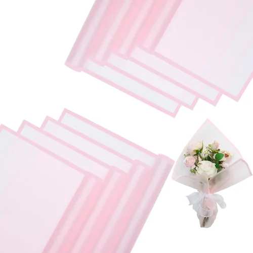 Miniatura 9 de HYSSINOWRAP 20 hojas de papel de regalo de flores. Papel de regalo de ramo de flores. Suministros de floristería coreana, 22.8 x 22.8 pulgadas Negro