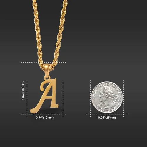 Miniatura 3 de Kalapure Colgante con inicial de oro de 14 quilates, collar con letra Alpahbet personalizado de la A a la Z, colgante con inicial, collares
