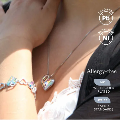 Miniatura 2 de Leafael - Collares para mujer, dije de corazón de amor infinito con cristales de piedra natal, cadena chapada en plata de 18 + 2 pulgadas, regalo