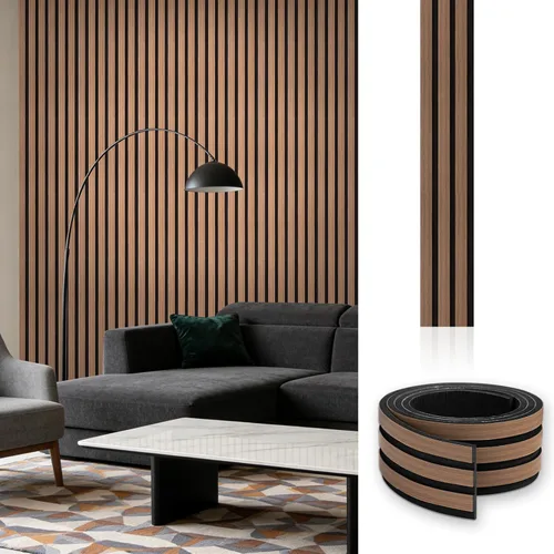 Miniatura 12 de 4 rollos de paneles de pared de láminas de PVC para despegar y pegar, panel de papel tapiz de grano de madera sintética grueso autoadhesivo de 4 x