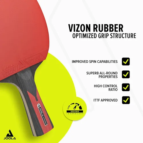 Miniatura 4 de JOOLA Infinity Carbon Professional Table Tennis Paddle with Cover – Ergonomic Comfort Grip - ITTF Approved Rubbers - Competition Paddle for Powerful