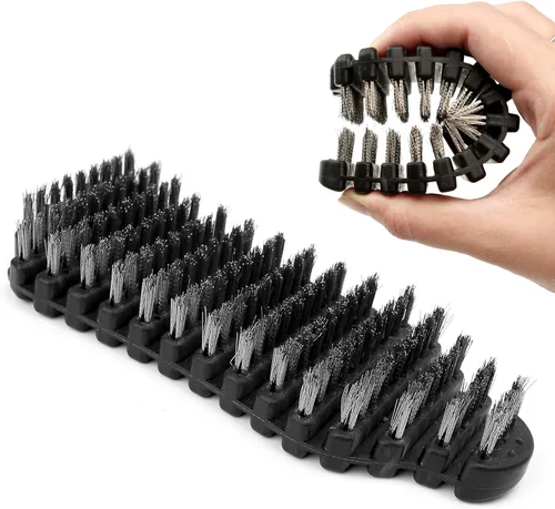 Cepillo de limpieza para barra de pesas para entrenamiento de fuerza, cuidado de barra de peso, removedor de tiza de óxido, cerdas de alambre de