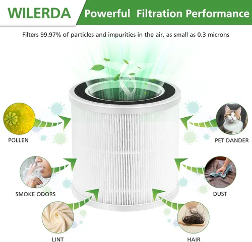 Miniatura 3 de Paquete de 2 filtros de repuesto solo compatibles con el purificador de aire Proton Purch, sistema de filtración de 3 pasos, filtro de aire