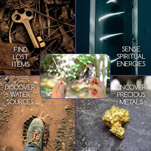 Miniatura 2 de Varillas de radiestesia de cobre macizo y latón con movimiento suave para rastrear energía espiritual Chi, caza de fantasmas, adivinar en el agua