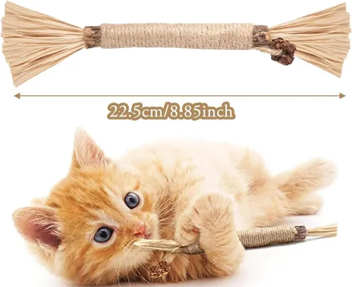 Miniatura 2 de Palitos de vid plateada 100% naturales para gatos, juguetes para masticar para gatos, promueve la salud dental, la digestión y el tiempo de juego