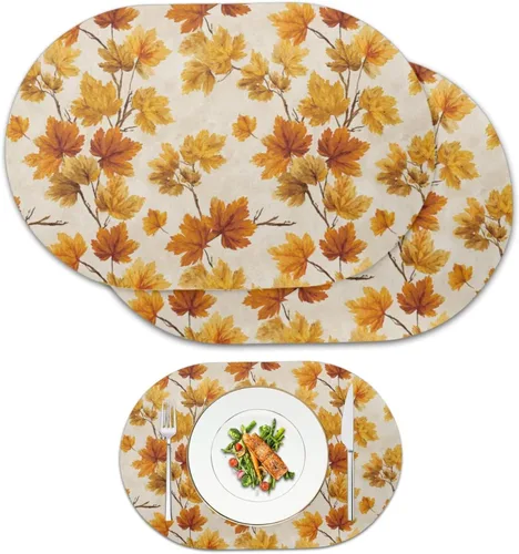 Miniatura 45 de Ghost Placemats Set of 2 Wipeable Faux Leather 12X18 Inch Waterproof Non-Slip Mats Spooky Table Decor Heat Resistant for Scary Dinner Party Fantasma