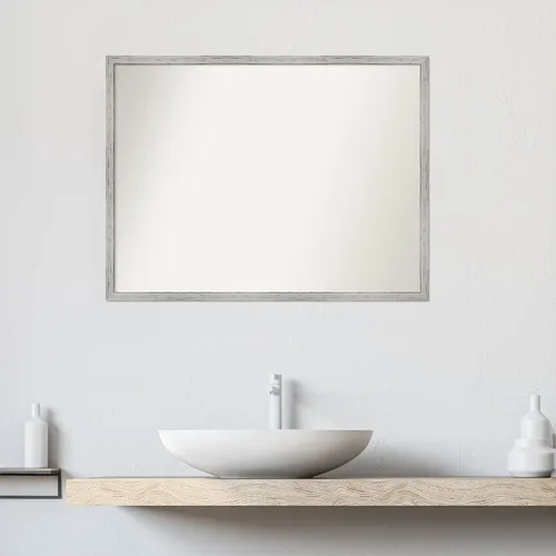 Miniatura 764 de Amanti Art Espejo de baño blanco para sobre el fregadero, 32 x 45 pulgadas, espejo de tocador rectangular blanco esbelto, marco de madera moderno