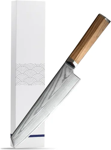 Miniatura 8 de Cuchillo de chef japonés de 8 pulgadas, cuchillo de chef profesional ultra afilado, cuchillo de cocina japonés de 9 capas VG-10 revestido, cuchillo