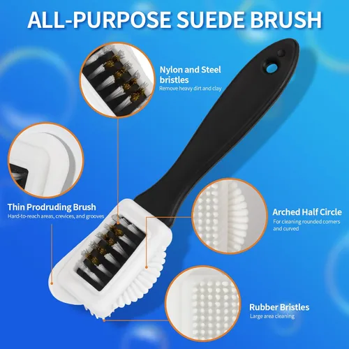 Miniatura 7 de Jevvu Suede Shoe Cleaner, 6.76 fl oz Suede and Nubuck Cleaning Kit with Brush & Towel, Removes Dirt & Stains for Shoes