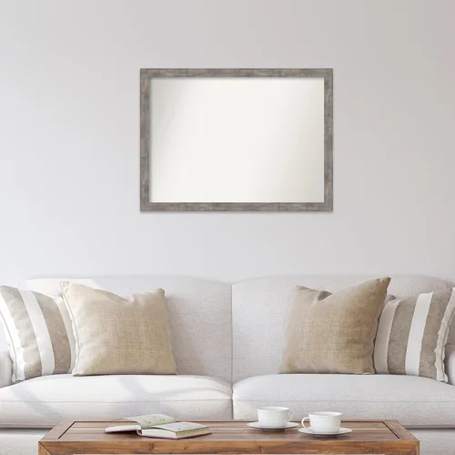 Miniatura 4 de Amanti Art Silver Bathroom Mirror for Over Sink, 26x35 Custom Made Marred Pewter Rectangle Vanity Mirror, Large Casual Wood Frame, Hangs Horizonally