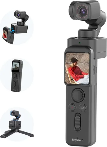 Feiyu Pocket 3 Kit Cámara de Vlog Manual 4K | Estabilización de Imagen de Gimbal de 3 Ejes | 1/2.3" CMOS | 4K60fps | 1080P 120fps | Ángulo Ultra