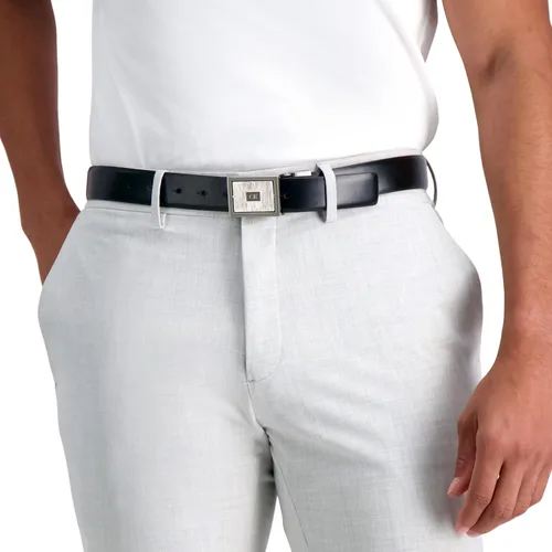 Miniatura 4 de Calvin Klein Cinturón de vestir con hebilla de placa moderna reversible dos en uno para hombre