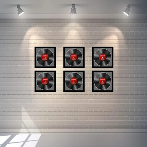 Miniatura 5 de Creative Picture Frames 4Pk-Lp12.5X12.5Bk-B Lp - Marco para álbum de vinilo con paspartú negro, inserto de disco Lp, vidrio y colgador de pared