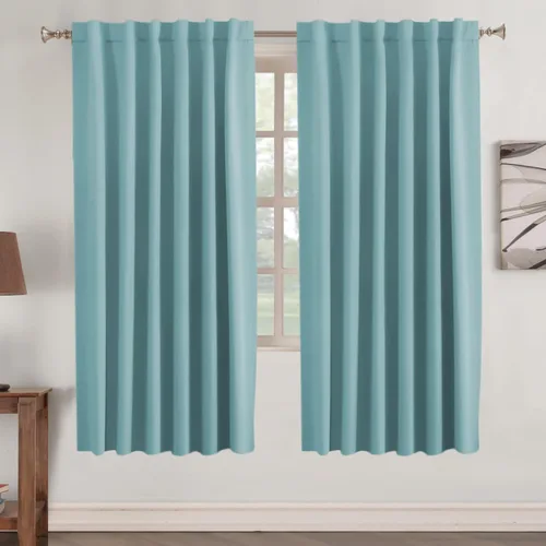Miniatura 96 de Turquoize Cortinas Opacas para Tratamiento de Ventana con Trabillas Traseras para Sala de Estar/Dormitorio, Tratamientos de Ventana con Aislamiento