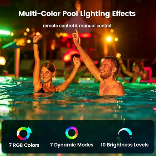Miniatura 6 de SURAIELEC Luces LED de spa de 6 pulgadas, luces de piscina que cambian de color de 12 V CA para piscina enterrada, luz de spa subacuática