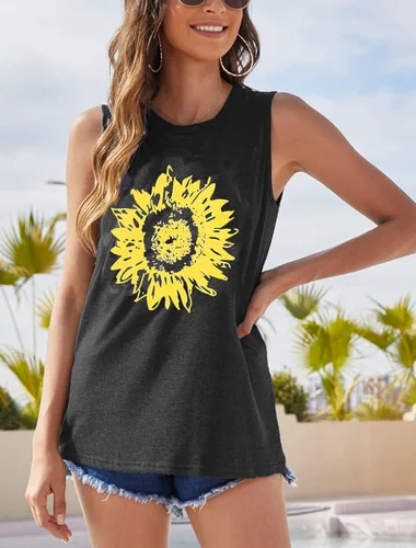 Miniatura 2 de Hount - Camisetas sin mangas para mujer, estilo casual, sueltas, con gráficos, cómodas, para verano, básicas, camisetas sin mangas