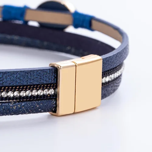 Miniatura 162 de FANCY SHINY - Pulsera de cuero estilo bohemio, pulsera de cuentas de cristal con cierre magnético, regalos de joyería para mujer