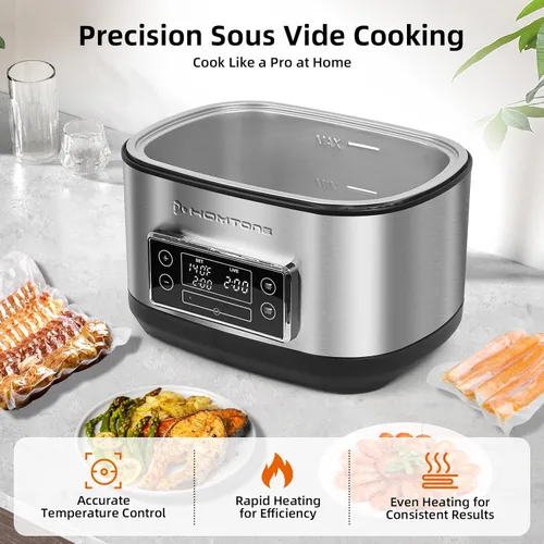 Miniatura 5 de Olla Sous Vide Homtone, Máquina de Cocina Suveed de 8 Quart, Control de Temperatura de Acero Inoxidable Sous Vide, Olla Sous Vide Precisa