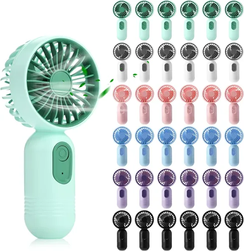 Miniatura 48 de Rossesay Miniventilador portátil a granel, lindo ventilador de mano ligero, pequeño ventilador personal de mano y pestañas de 3 velocidades