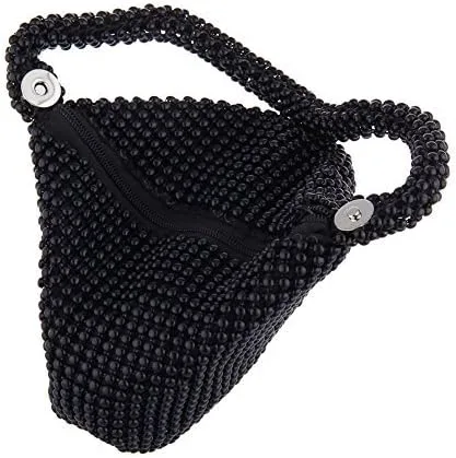 Miniatura 5 de ELEOPTION - Bolso de mano para mujer, diseño triangular, ideal para fiestas o graduaciones, negro