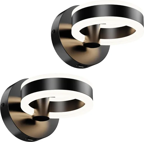 Miniatura 12 de Apliques de pared LED con interruptor de encendido/apagado, accesorios de pared con cable giratorio blanco, puerto de carga USB integrado